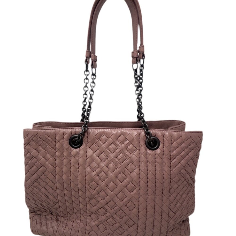 Bottega Veneta Sand Pink Woven Leather Shoulder bag